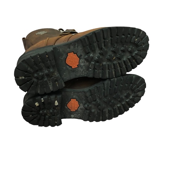 Harley Davidson Boots Brown Size 9.5 Lace Up Leather Motorcycle 91004 Combat - Picture 4 of 14